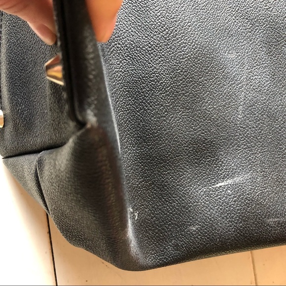 Dooney & Bourke Black Leather Tote Red Interior - Picture 7 of 8